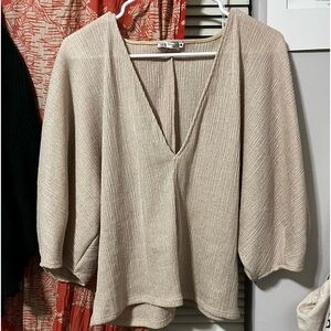 Neutral/sandy colored ZARA blouse